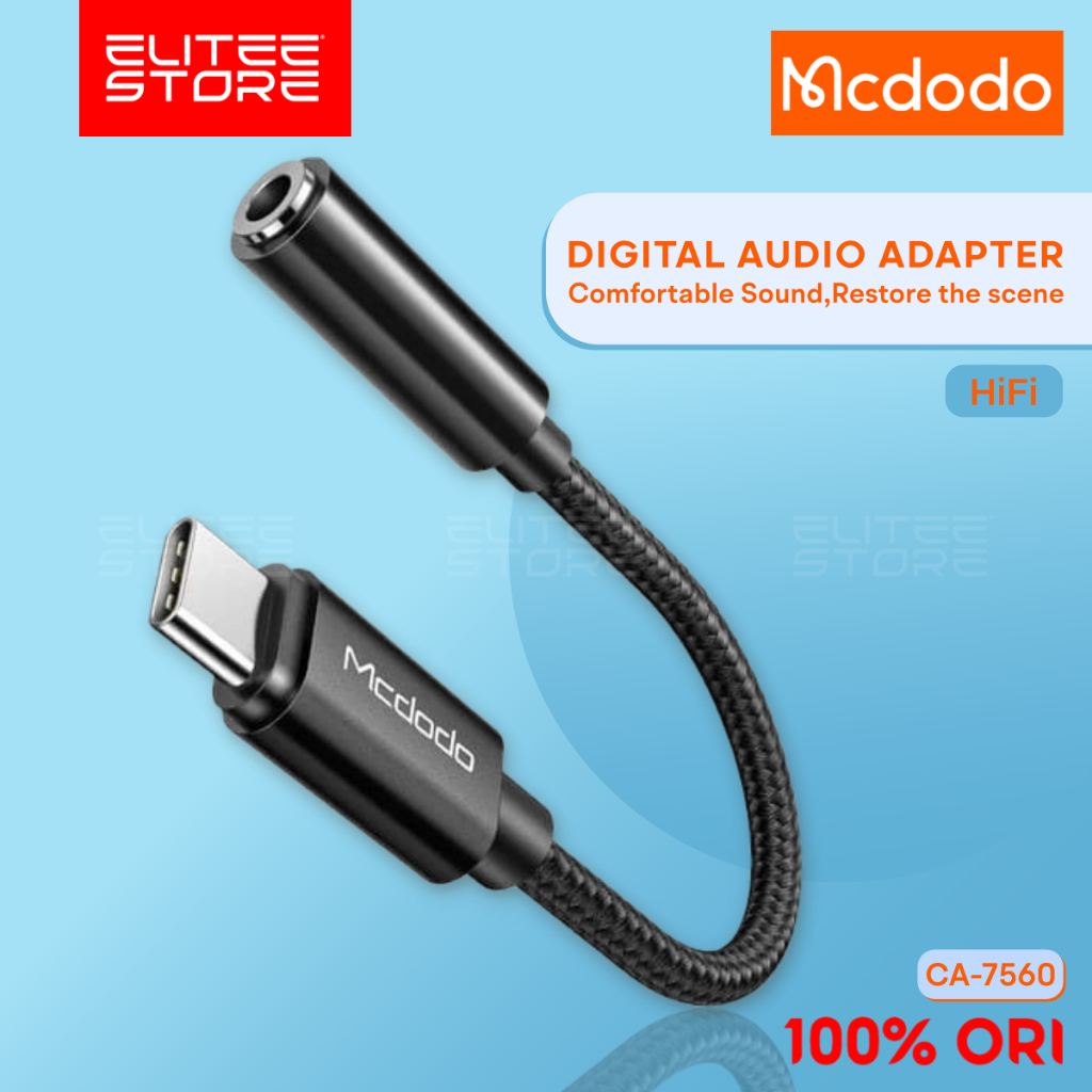Mcdodo Ca-7560 Converter Adapter Splitter Audio Type C To Handsfree Headset Jack 3.5mm + Call For An
