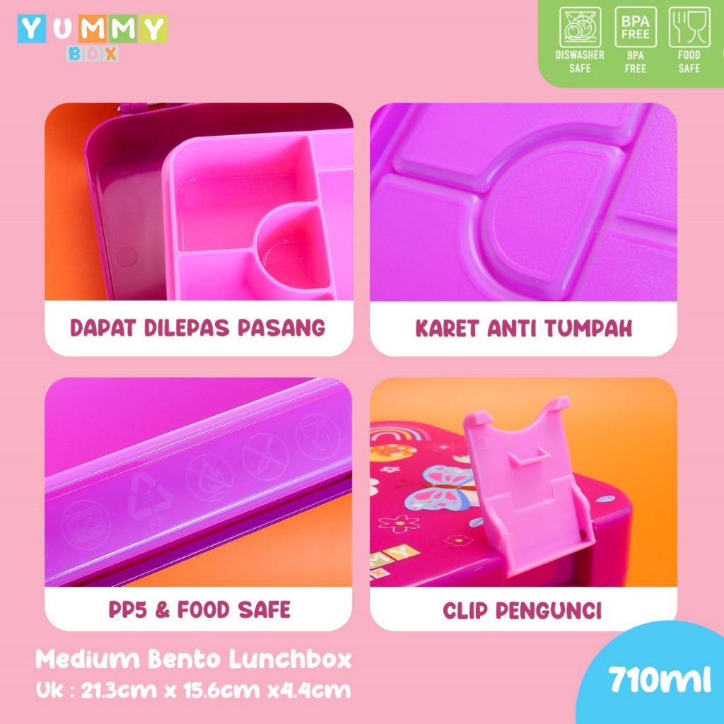 YUMMY BOX MEDIUM BENTO PP PLASTIC 777564