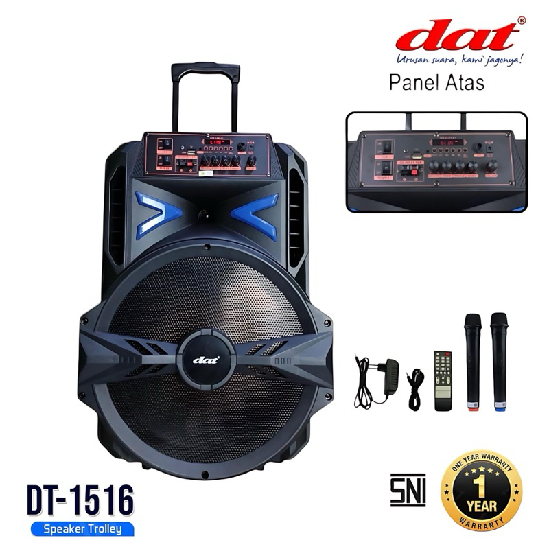 DT-1516 Speaker DAT  speaker bluetooth portabel 15inch speaker aktif full bass dilengkapi 2mic wirel