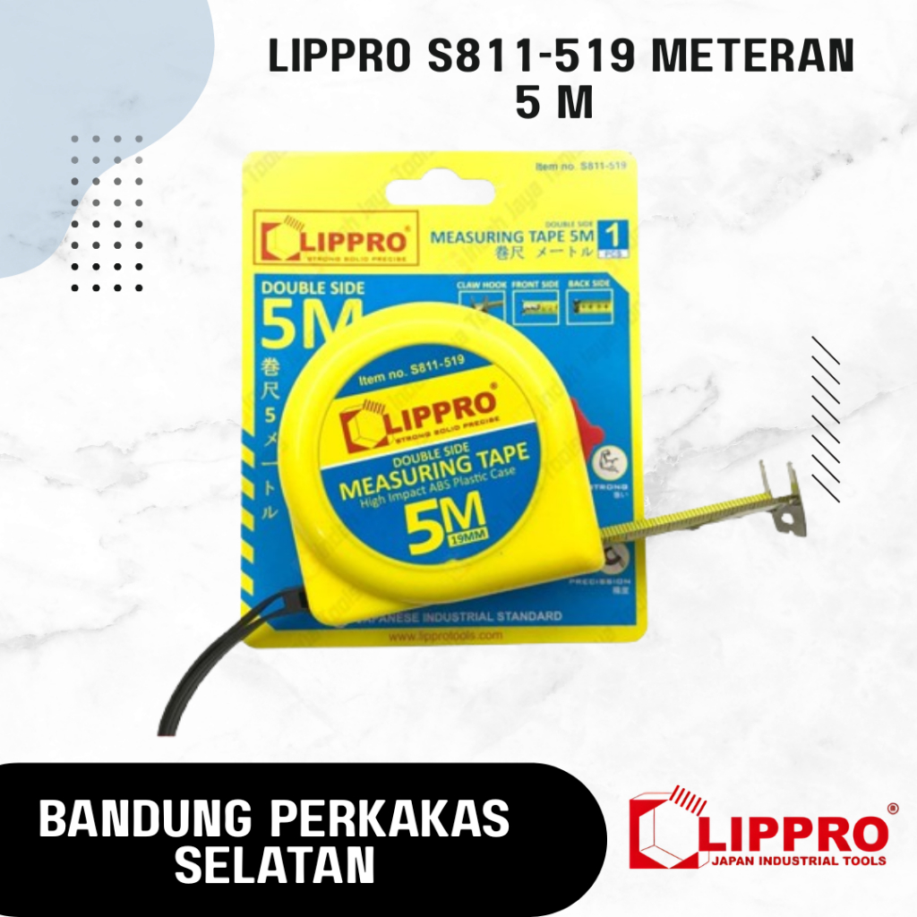 LIPPRO S811-519 Meteran 5 M - Rol Matic Alat Ukur Pengukur Meter