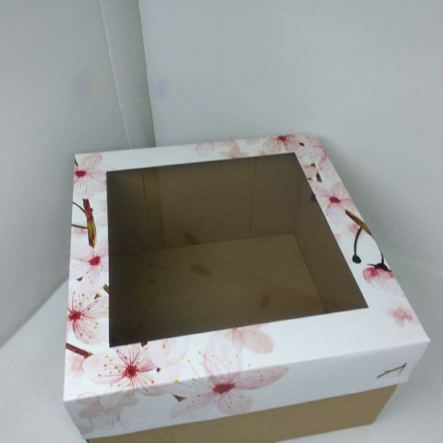 

Dus kue ulang tahun motif sakura mika 22x22 25x25 30x30 kotak roti bolu lapis box marmer cake hamper