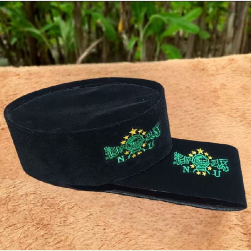 songkok hitam logo NU peci hitam bordir NU