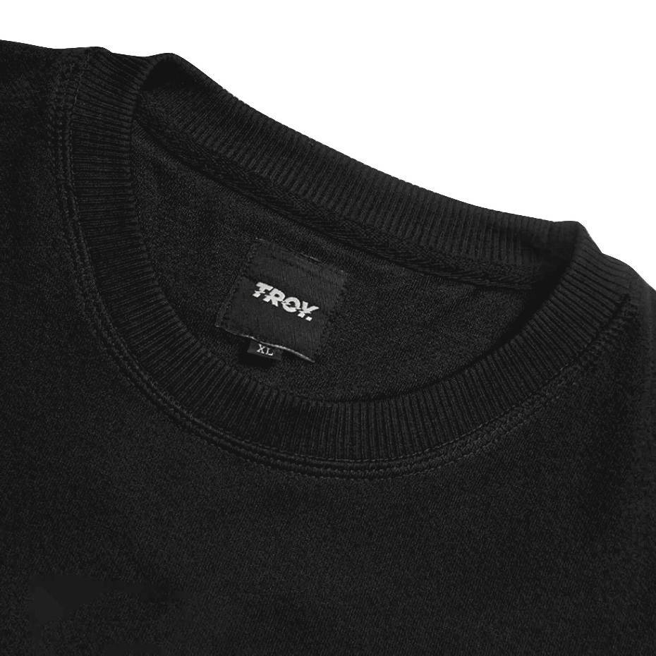 Troy Company Sweater Crewneck Black Rhythmic - Sweater Sweatshirt Hitam SW 3087