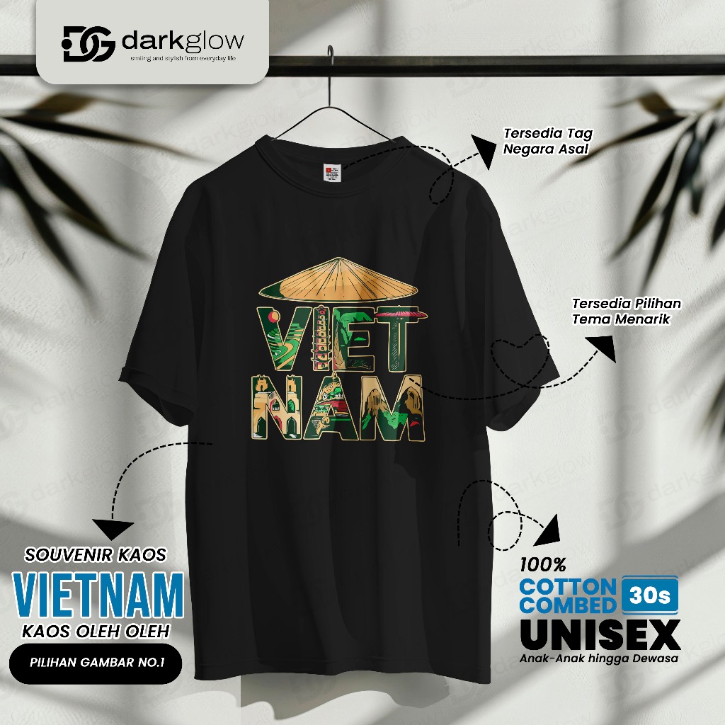 OLEH OLEH VIETNAM SOUVENIR KAOS OLEH OLEH NEGARA VIETNAM HANOI  COTTON COMBED 30 PREMIUM