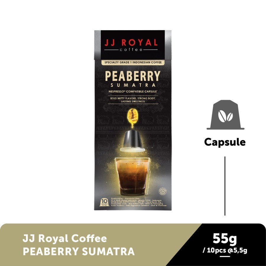 

JJ Royal Coffee Peaberry (Nespresso compatible) - 10pods @5.5gr