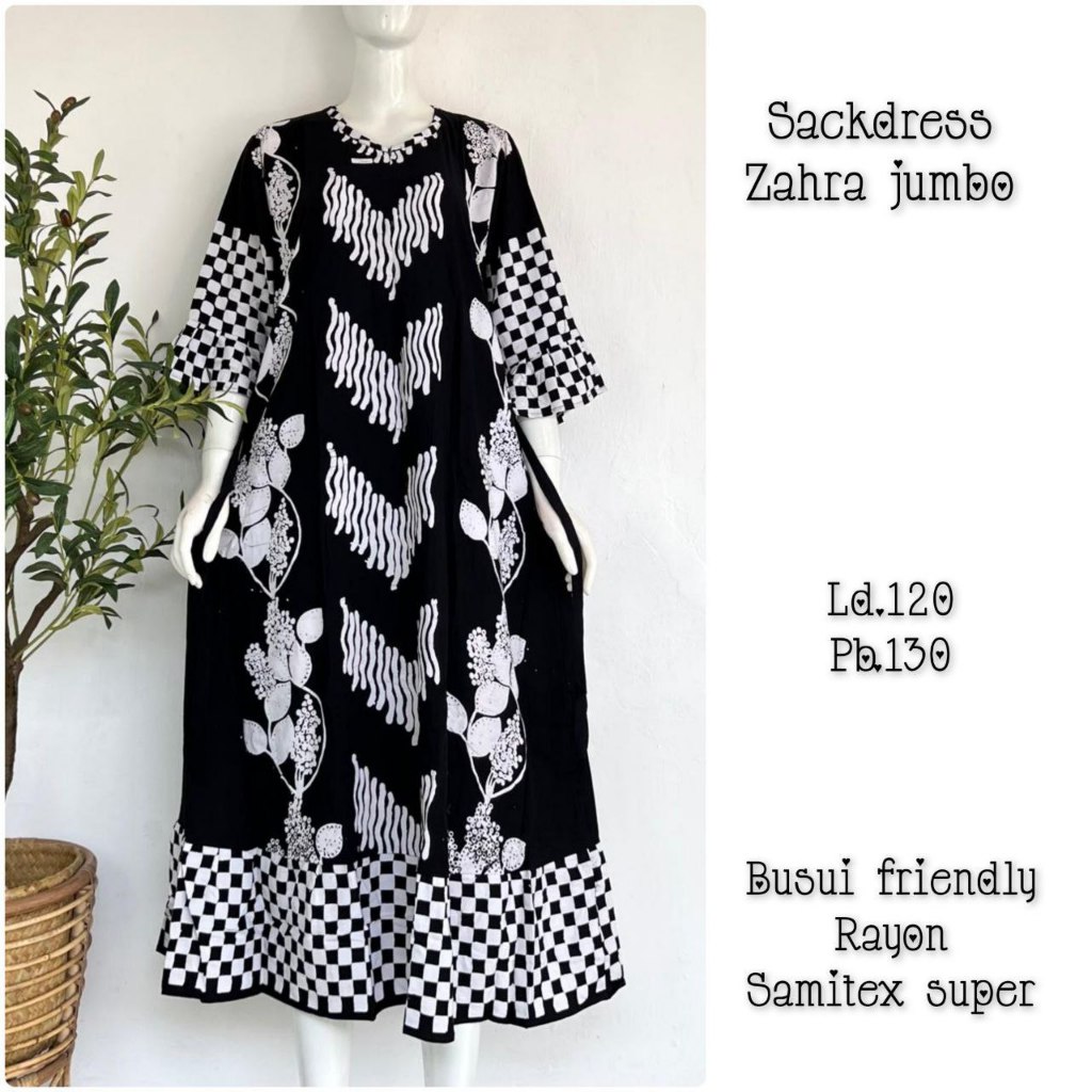 Sackdress Zahra Jumbo Bunga Batik Cap