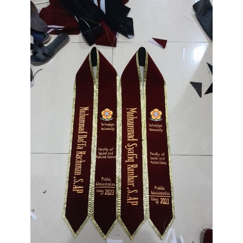 slempang model kalung Pita UNSRI Palembang, logo tempel (MURAH)