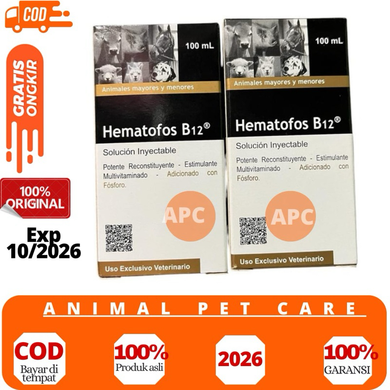 HEMATOFOS B12 - Vitamin B12  Untuk Hewan dan ternak