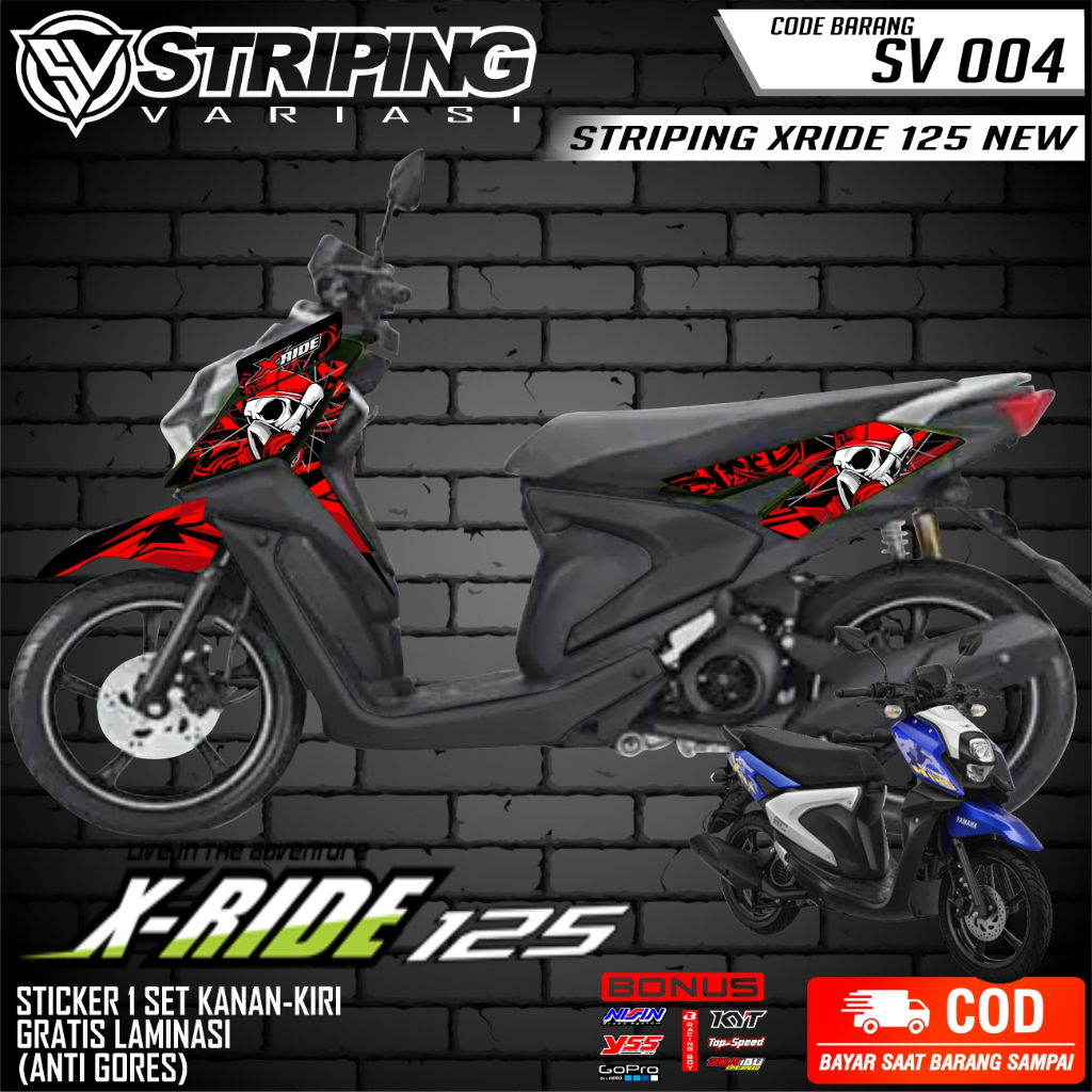Striping stiker X Ride 125 new Variasi sticker X Ride 125 baru Striping Motor X Ride 125 new SV 004