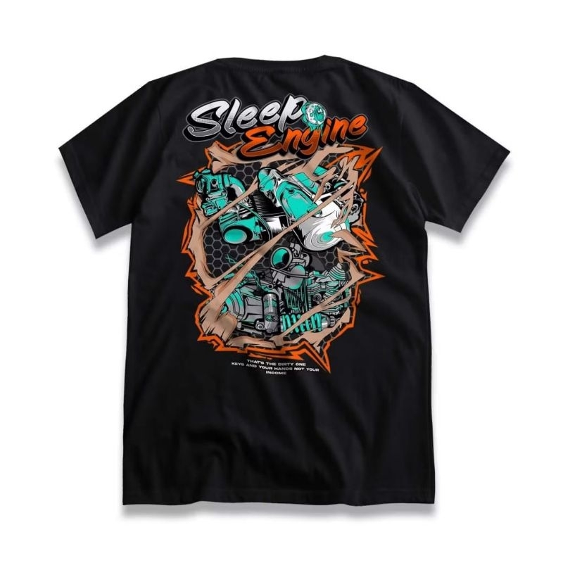 Kaos Racing Sleep Engine Baju Distro Motor Drag Balap Herex Mesin Knalpot Rangka Jupiter Z combed 24