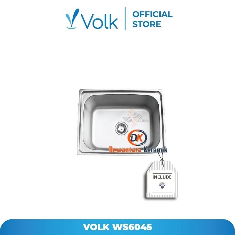 Bak Cuci Piring Kitchen Sink Volk WS6045