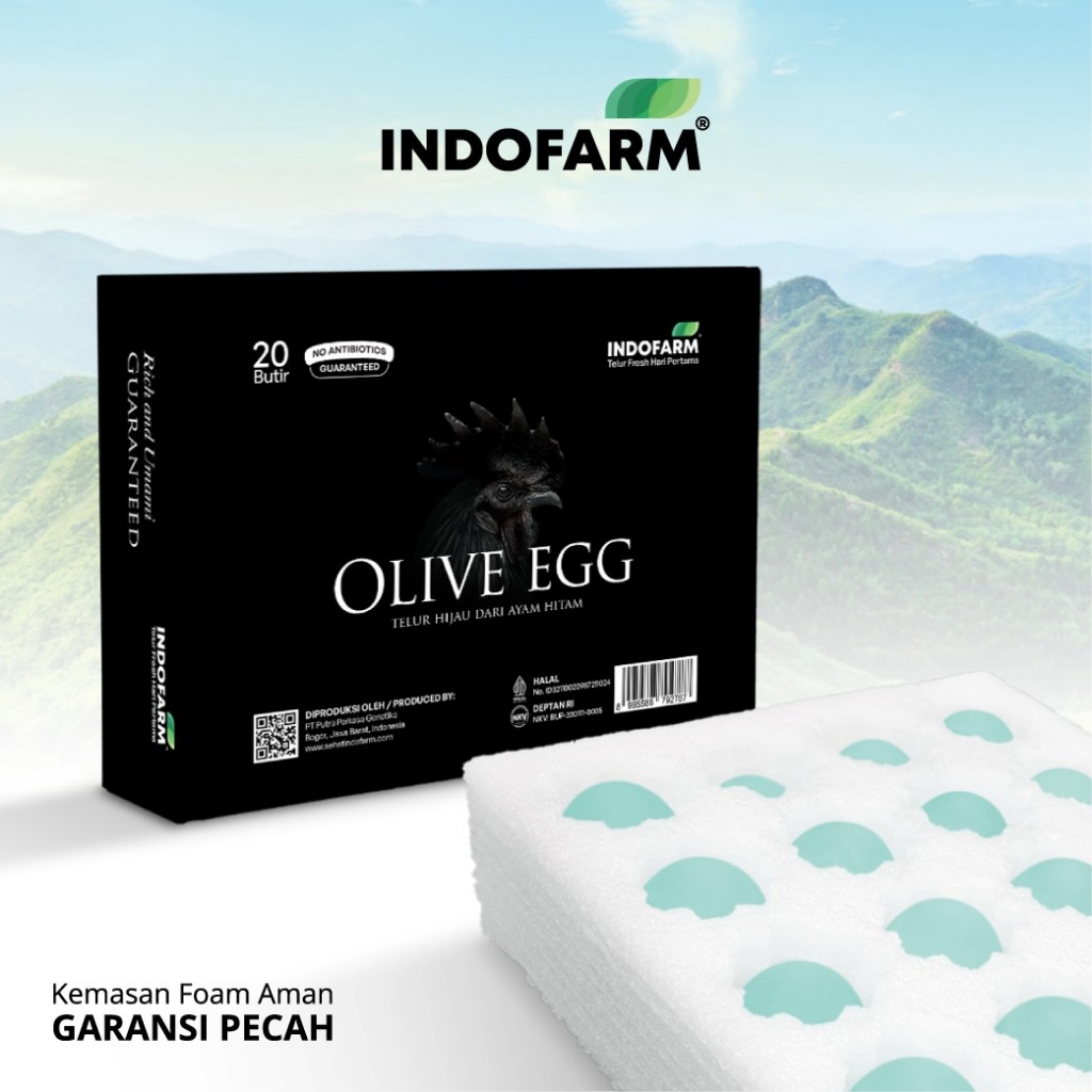

Indofarm Telur Hijau dari Ayam Hitam Rendah Kolesterol Isi 20 Butir
