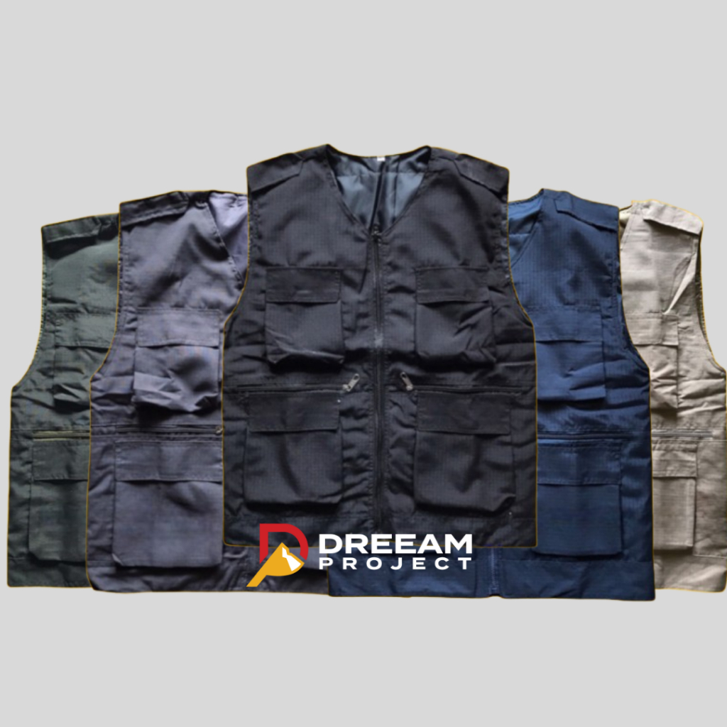 Rompi Tactical Pria Banyak Kantong / Rompi Lapangan Keren Serbaguna / Vest Outdoor Ripstop Premium /