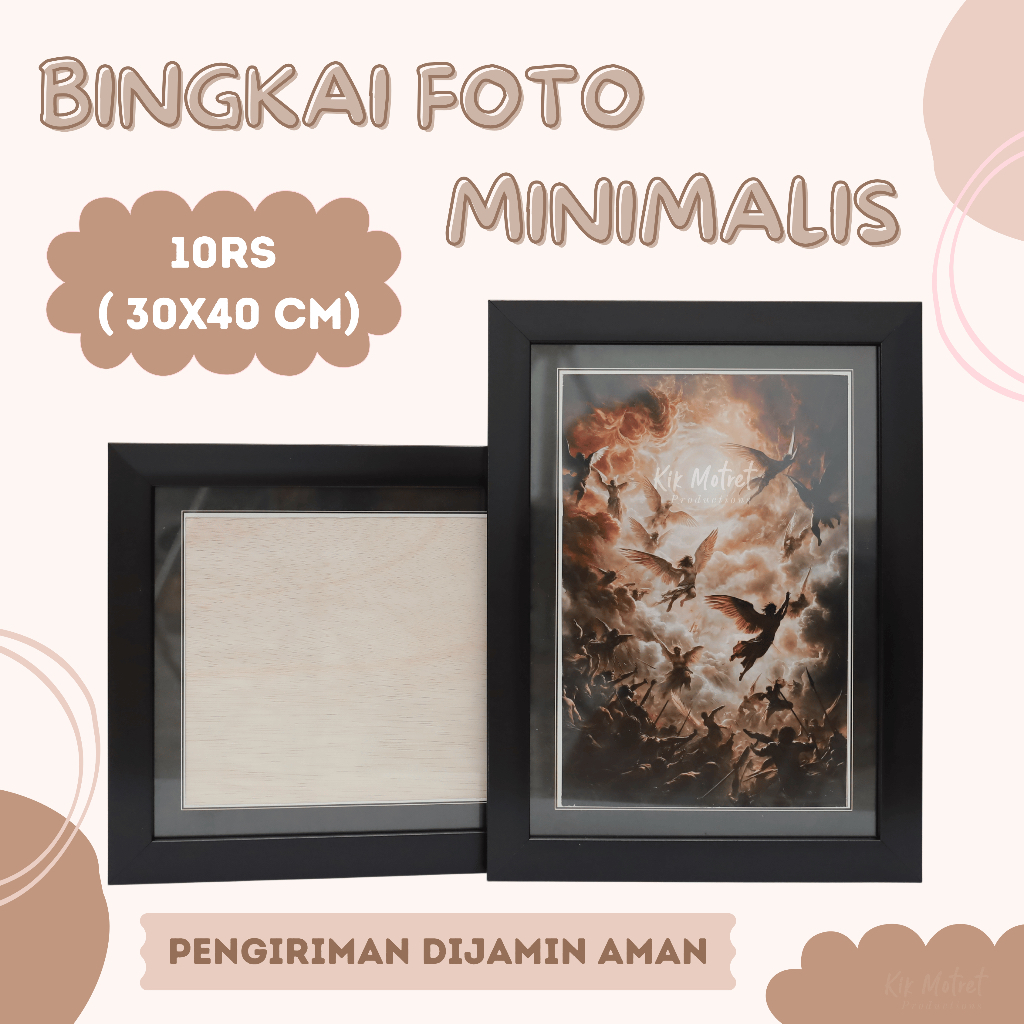 Bingkai Foto / Pigura (A4) 10Rs ( 40x30Cm ) Pigura Minimalis Warna Hitam