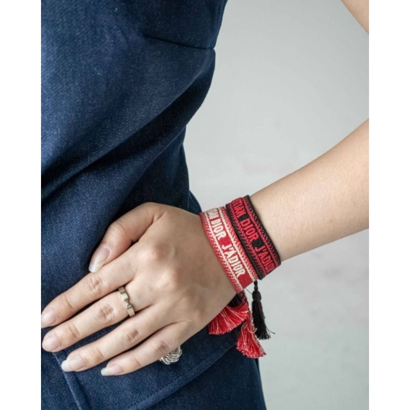 Dior Friendship Bracelet Rose Berry- Black