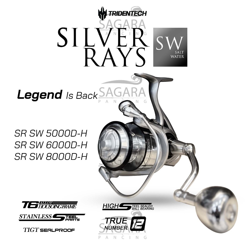 Reel Tridentech Silver Rays SW Reel Pancing Spinning