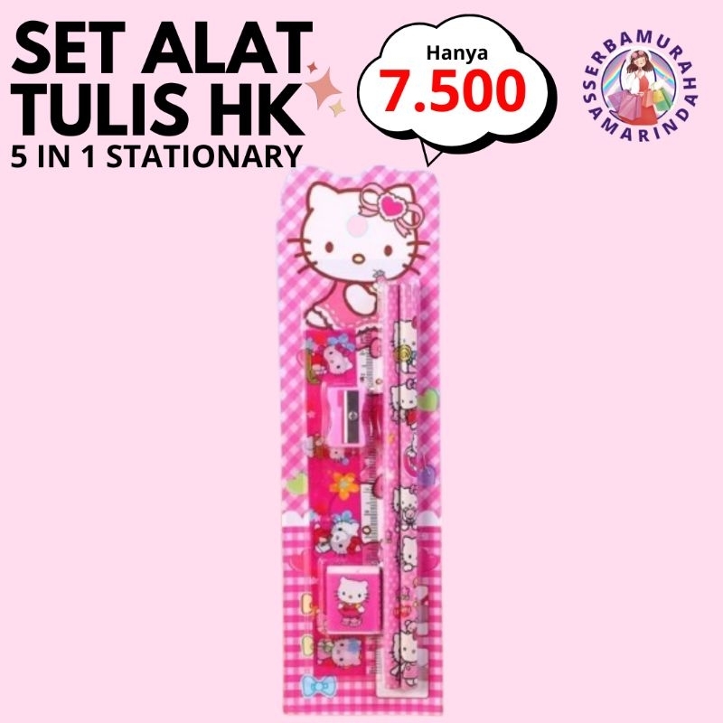 

SET ALAT TULIS 5 IN 1 HK KITTY SANRIO MINI STATIONARY ALAT TULIS SEKOLAH ANAK PAKET ALAT TULIS ATK MURAH