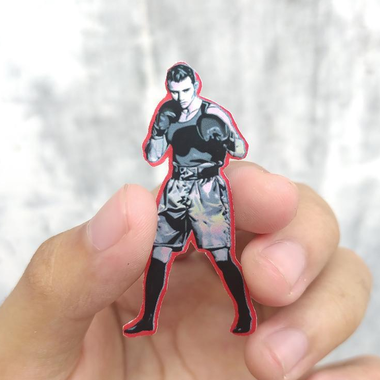 

Sticker hologram Boxer Kuda kuda Boxing Beladiri Tinju Untuk hp Stiker laptop motor helm