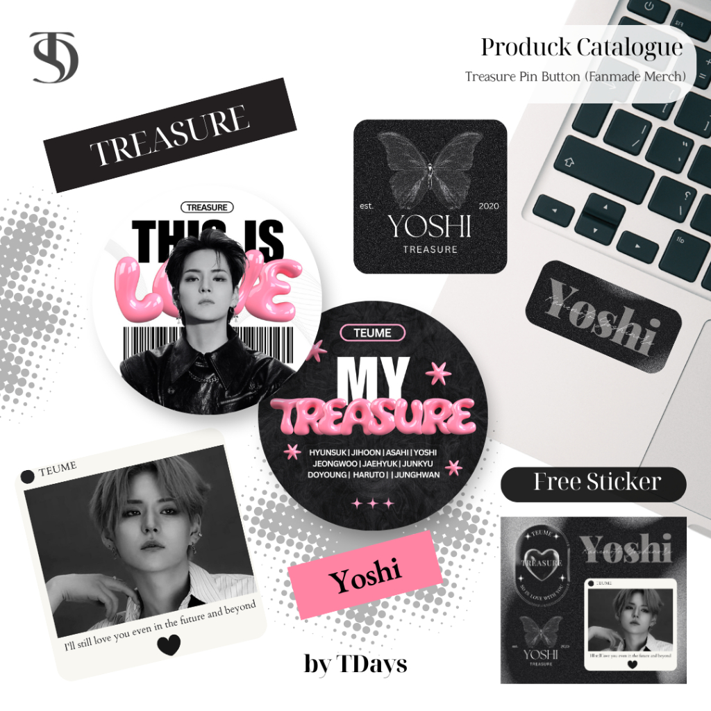Pin Kpop Treasure - Aksesoris Pin Peniti dan Button