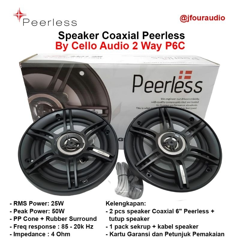 Majutak Gentar45 Speaker Coaxial Peerless P6C 2 Way 6 Inch High Performance