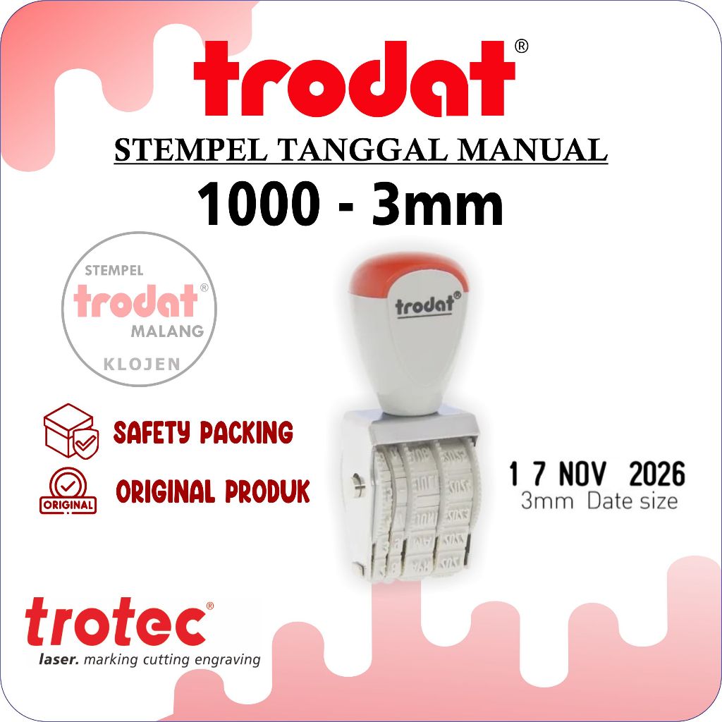 

Stempel Trodat 1000 | TANGGAL,BULAN,TAHUN BISA DIPUTAR