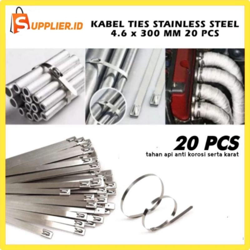 

Kabel Ties Stainless Steel Serbaguna 4.6x300mm 20pcs