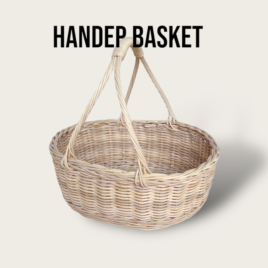 Handep Basket - Keranjang Rotan Hamper Parcel Bertangkai