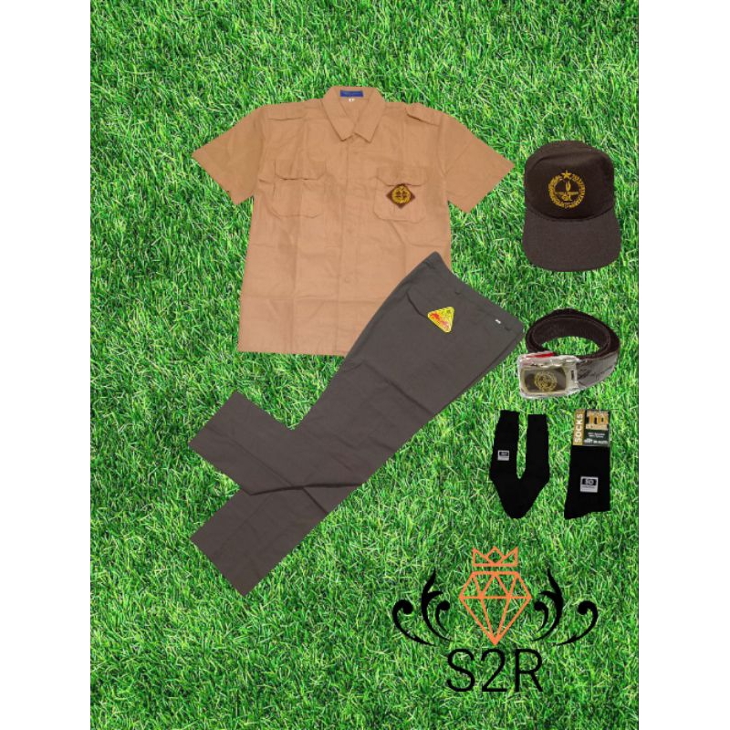 Setelan Seragam Sekolah Pramuka Smp//Sma Laki Laki Baju Lengan Pendek