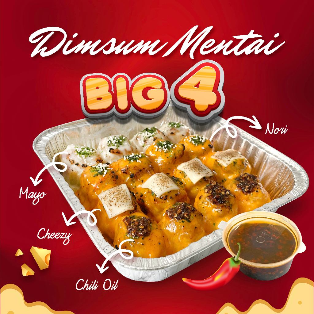 

Dimsum Mentai BIG 4 - Large Size (isi 16 pcs) / Dimsum Mentai 4 Topping