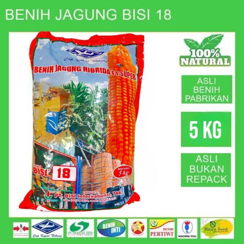 Benih Jagung hibrida  Bisi 18 kemasan 5kg