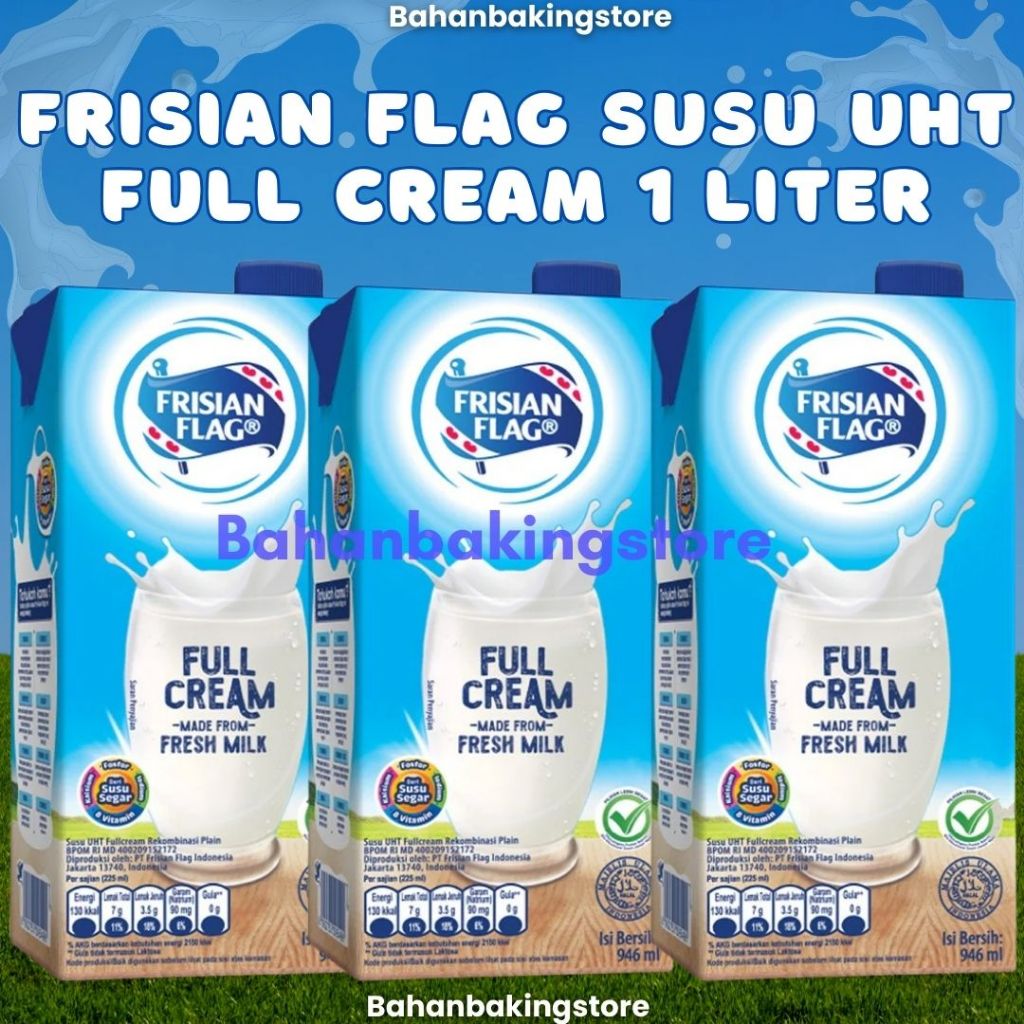 FRISIAN FLAG SUSU UHT FULL CREAM 1 LITER 1 DUS ISI 12 PCS