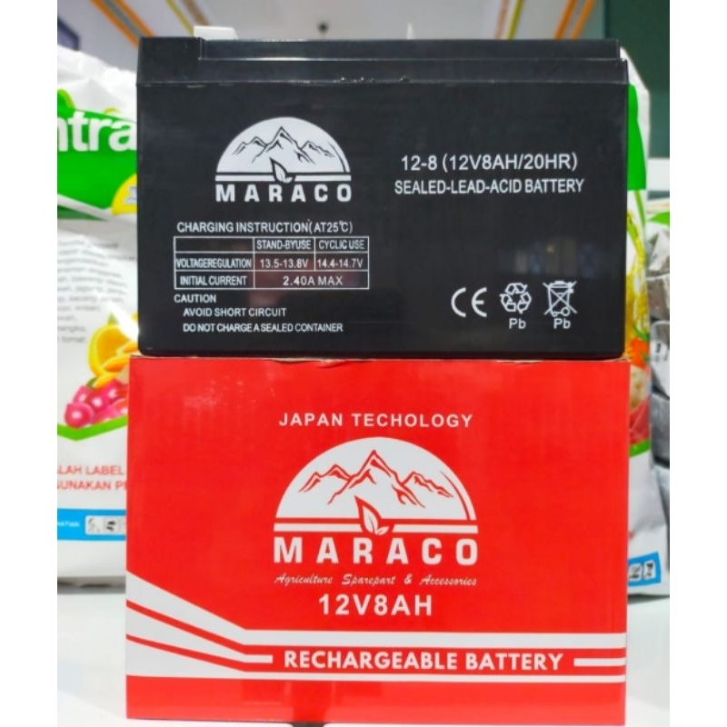 AKI SPRAYER ELEKTRIK 8 AH BATTERY AKI MOBIL MAINAN SEPEDA SPRAYER MARACO