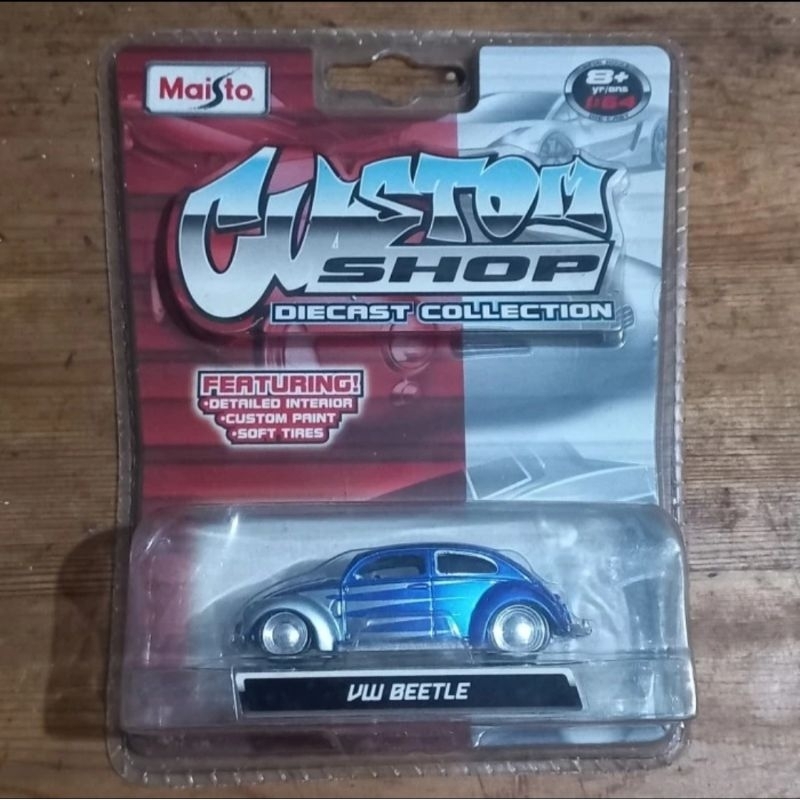 maisto chopped volkswagen vw beetle custom shop diecast 1/64 (t)