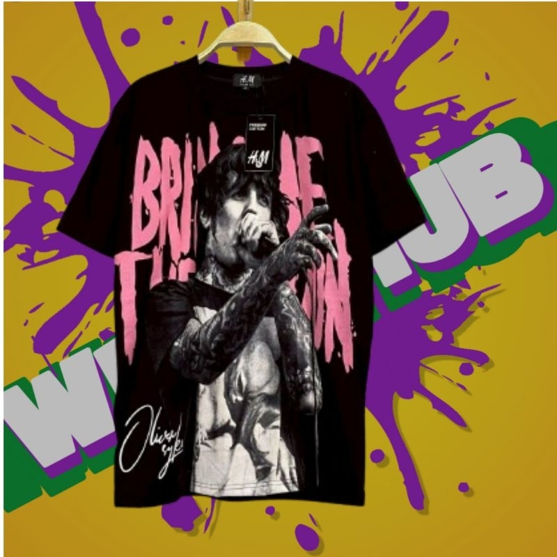 KAOS TSHIRT HITAM SABLON OLIVER SYKES BMTH UNISEX