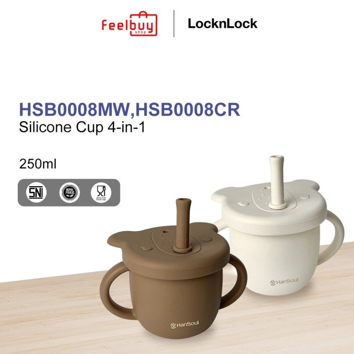 HanSoul Premium Baby Silicone Cup 4-in-1 - HSB0008 - Milk White