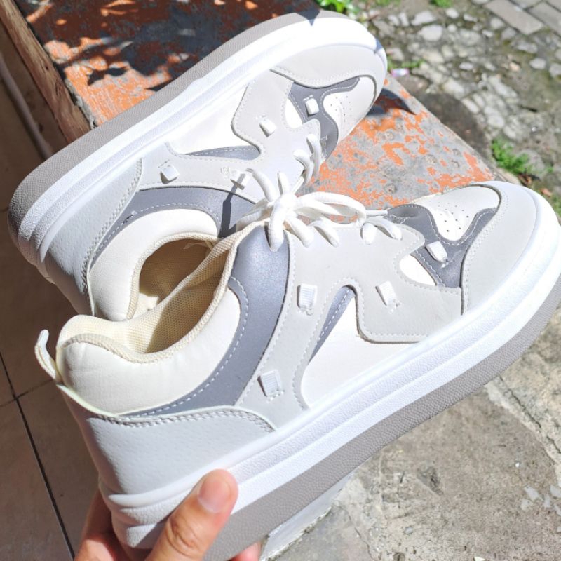 SEPATU PVN WANITA PUTIH ABU NEW ORIGINAL