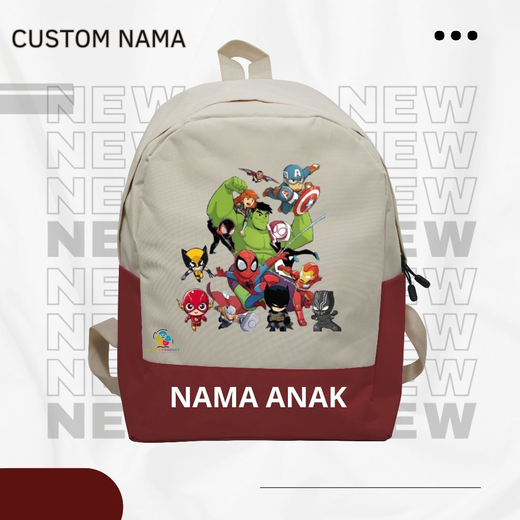Tas Ransel Backpack Anak karakter anime HULK- Tas backpack Sekolah Anak SD TK (FREE NAMA)