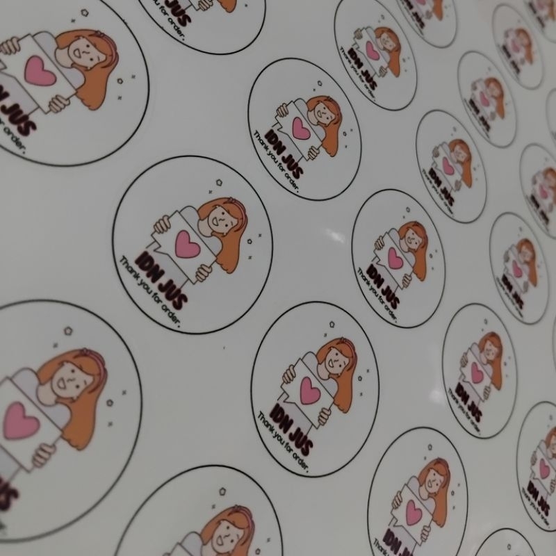 

(3,5 CM/154 PCS - PLUS KISS CUTTING) CETAK STICKER LABEL KEMASAN/ CETAK STICKER CUP / CETAK STICKER ONLINE SHOP