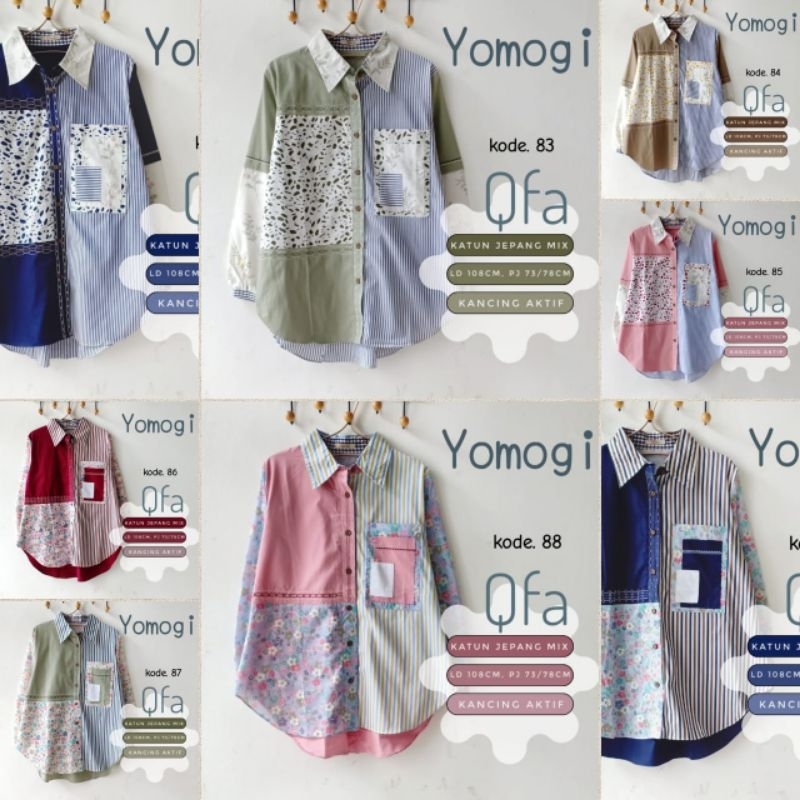 YOMOGI AMELIA DISIKO KEMEJA WANITA KOMBINASI KATUN JEPANG HIGH QUALITY