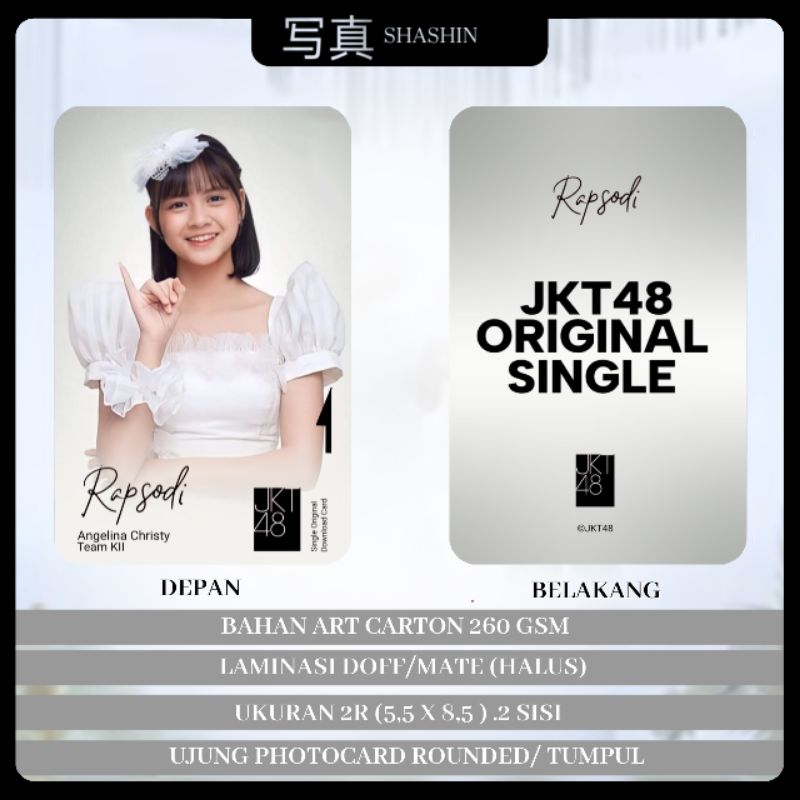 MUSIC CARD RAPSODI JKT48 FANDMADE BY SHASHIN_STORE