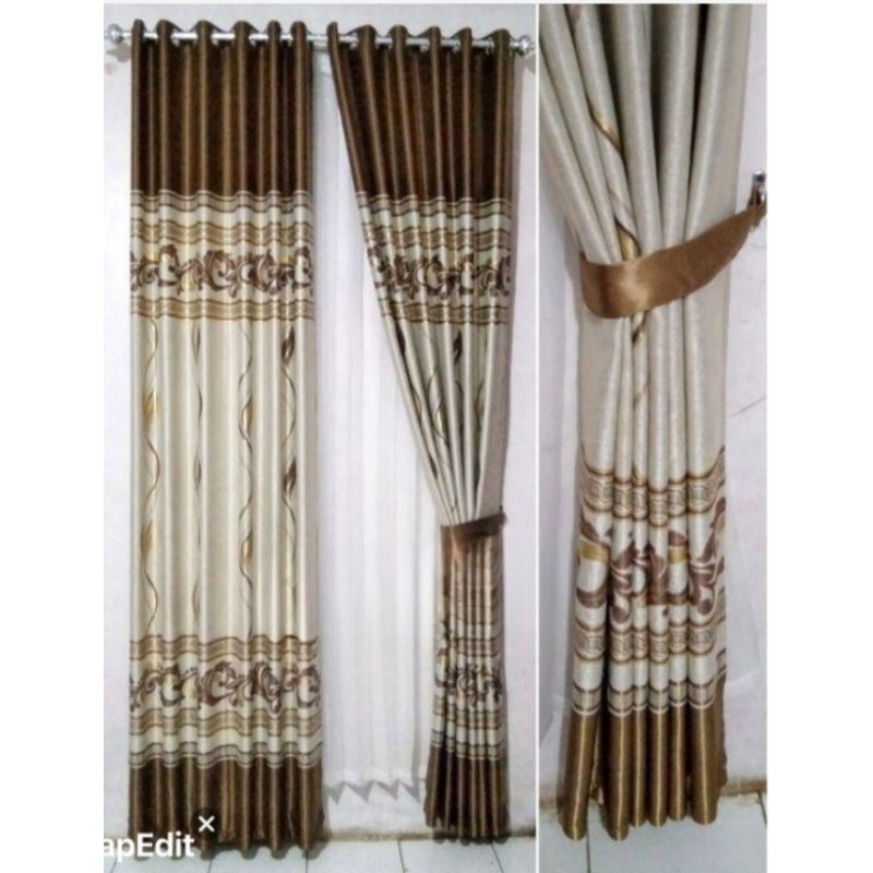 gorden jendela gorden pintu gorden smokring gorden kombinasi premium tirai set ruang tamu  gorden im