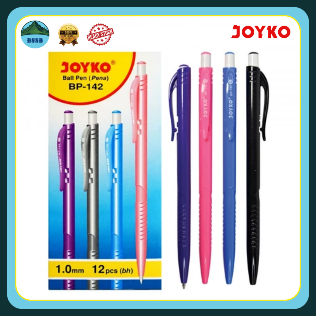 

Pulpen Joyko BP-142 Tip 1.0 mm | Ball Pen Tinta Hitam Pulpen Cetek - Lusinan (1 Box Isi 12 pcs)
