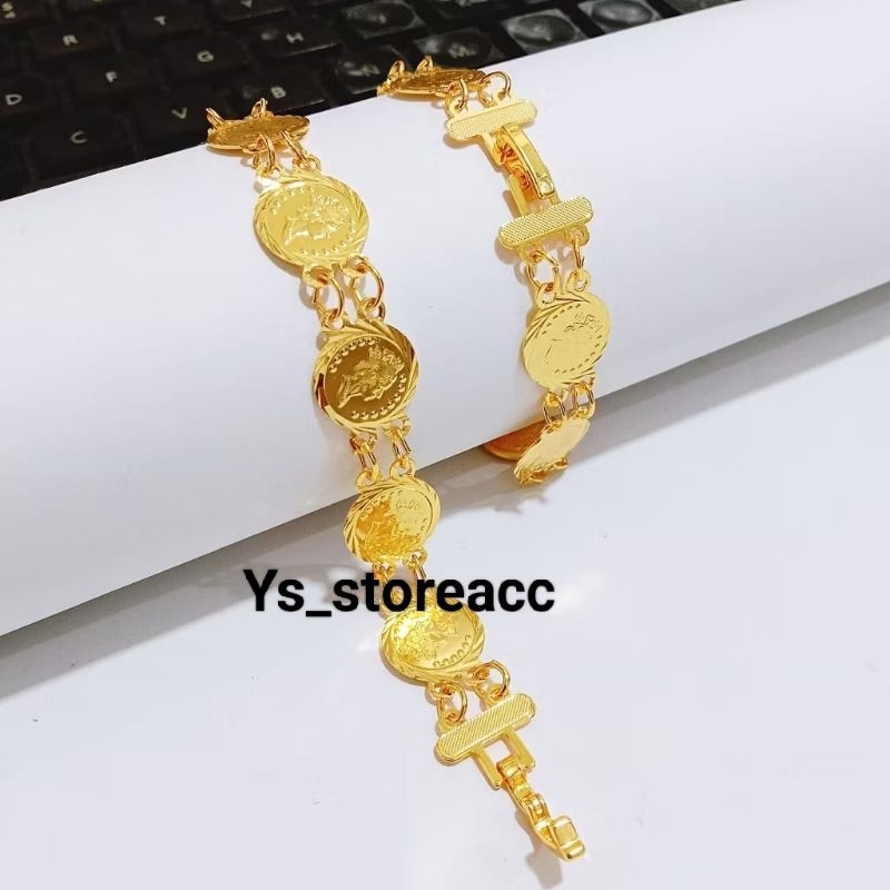 gelang koin dewasa warna emas 24 k xuping berlapis emas