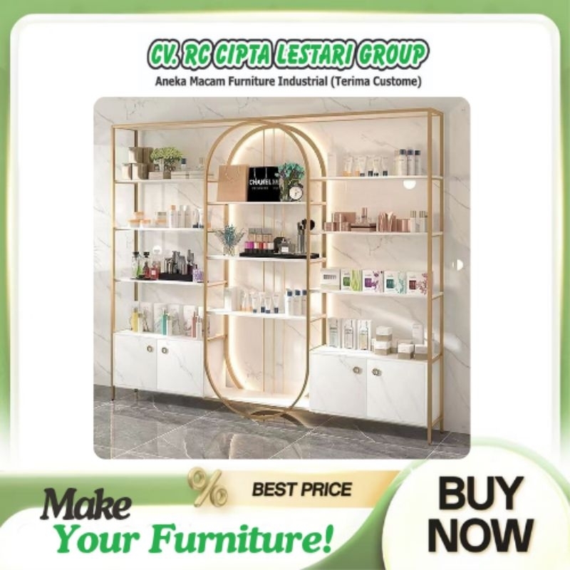 Showcase Toko FREE LAMPU Rak Display Oval Lampu