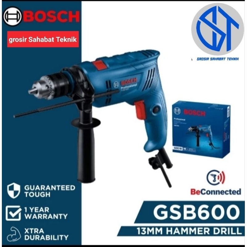 Mesin bor beton GSB 600 BOSCH 13 MM 600 Watt ORIGINAL BOSCH INDUSTRIAL GRADE