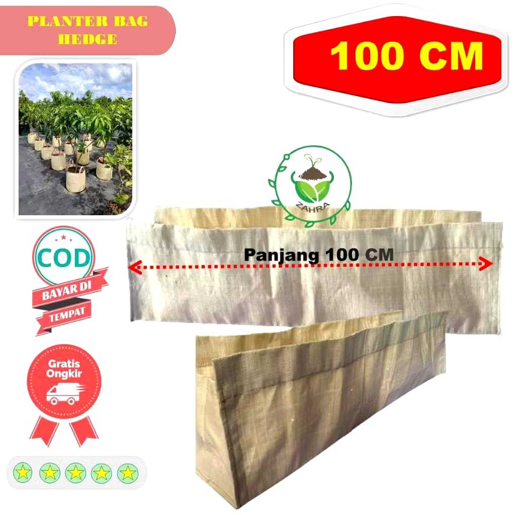 Hedge planter bag pot tanaman panjang 100 cm sayur dan bunga