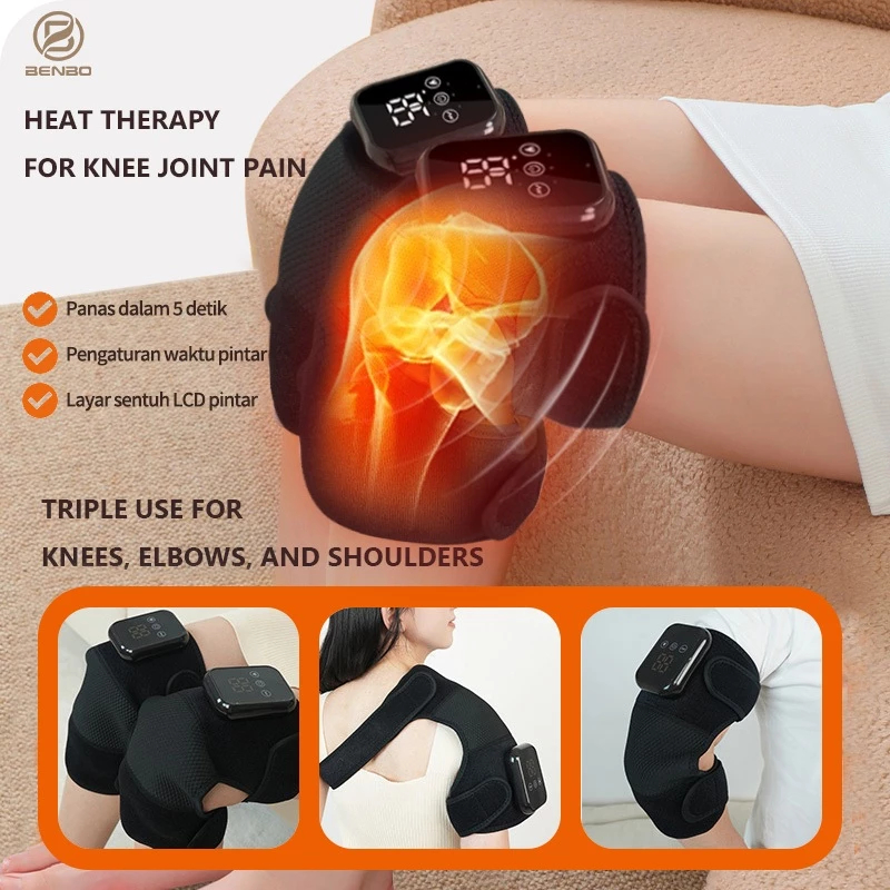 Alat pijat lutut / terapi getaran terbaru Lutut, bahu dan siku / Bantalan dengkul pemanas listrik Gr
