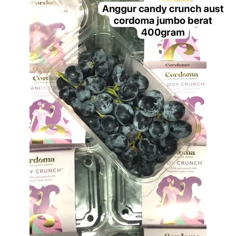

anggur hitam candy crunch australia cordoma jumbo berat 400 grm