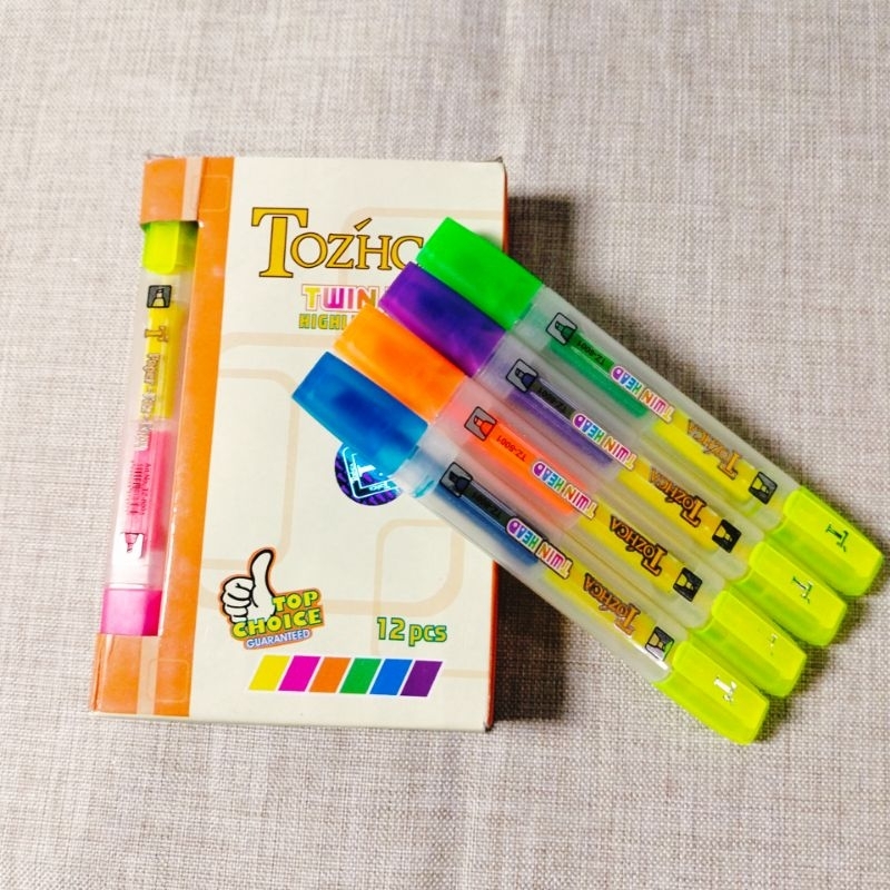 

HIGHLIGHTER PEN DUA WARNA DOUBLE TIP STABILO tozhca ( 1 Pack isi 12 Pcs)