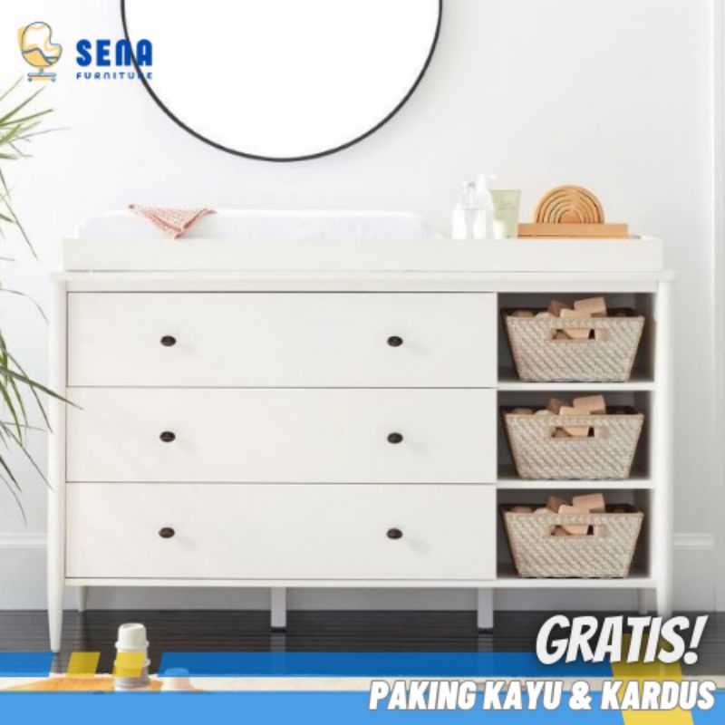 SENA Baby Tafel Changing / Tempat Penyimpanan Pakaian Bayi / Drawer / Tempat Ganti Popok Bayi